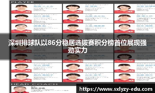 深圳排球队以86分稳居选拔赛积分榜首位展现强劲实力